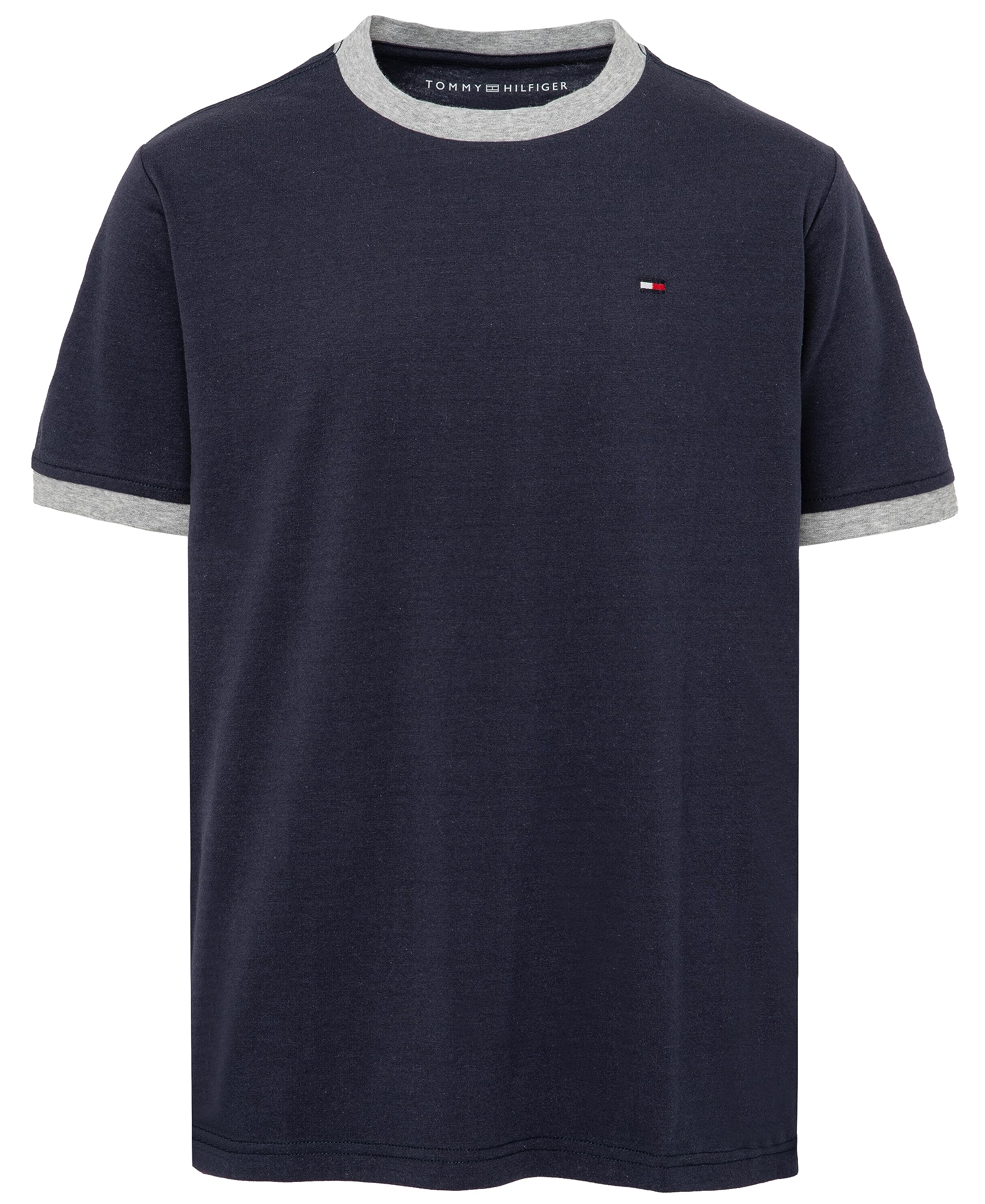 Tommy Hilfiger Boys' Short Sleeve Ken Ringer Crew Neck T-Shirt, Soft, Comfortable, Relaxed Fit